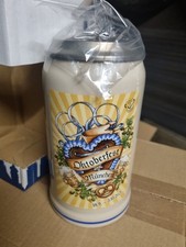 Oktoberfestkrug 2021 mit Zinndeckel Wiesnkrug Steinkrug Bierkrug
