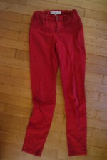Geisha, rote schmale Jeans Hose, Gr. 164, Gummizug, 5 Taschen, 98% Baumwolle