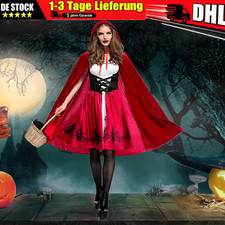 Damen Rotkäppchen Kostüm Umhang Erwachsene Märchenkleid Party-Weihnachten Outfit
