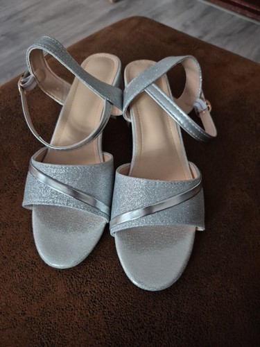 Damen sandalen silber - silber, mit
