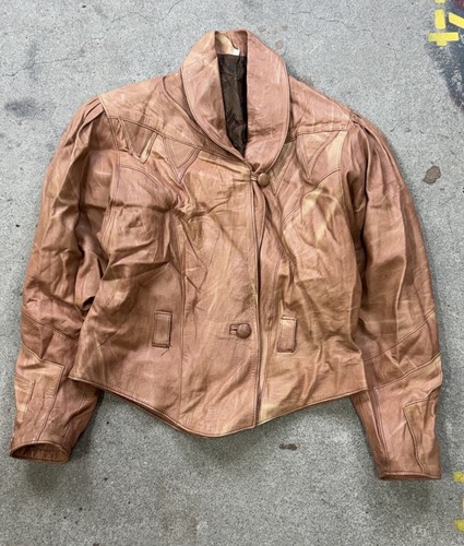 Vintage lederjacke braun - lederjacke,