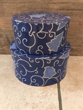 Dose Schachtel (2) zur Aufbewahrung Deko etc. Weihnachten blau stapelbar gut erh