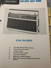 GRUNDIG MELODY BOY 500E SPEC