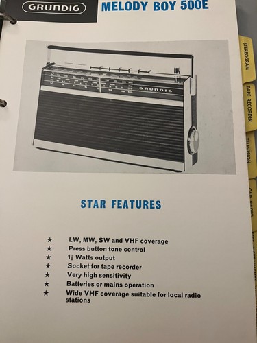 Grundig melody boy 500e - boy, spec