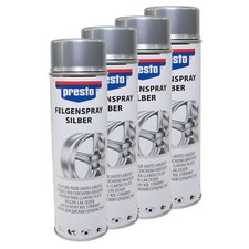 Presto Felgensilber 4x 500 ml Felgenspray Silber Felgenlack Lackspray 428924