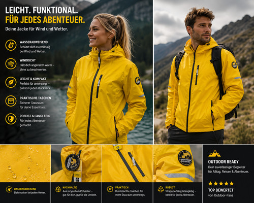 Leichte regenjacke gelb - leichte,