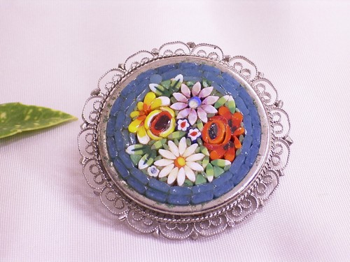 Millefiori mosaikbrosche - millefiori,