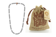 WOOD FELLAS Kette aus 100% Echtholz 80 cm Grau/Weiß 12mm