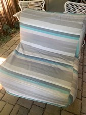 liegesessel gebraucht von IKEA- hellblau-weiß gestreift