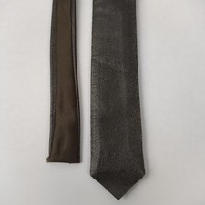  Leder Krawatte Braun Schmal