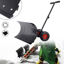 Schneeschieber Schneeschaufel Schwarz Rädern Schneeschild Metal mit Rollen Neu
