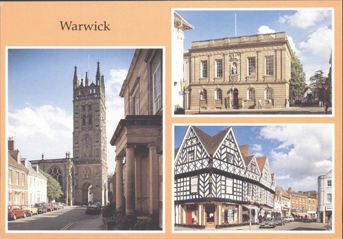 Vintage warwick postkarte - vintage,