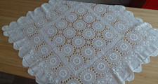 Handarbeit alte Tischdecke Mitteldecke gehäkelt ca.  89 x 87 cm