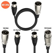 Midi xlr adapterkabel din 5 - din,