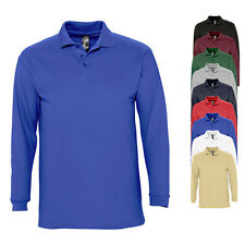 POLOSHIRT LANGARM Langarmpolo Polohemd Knopfleiste S M L XL XXL NEU Sol´s L549