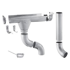 ZAMBELLI Zink Dachrinnen Set 280, Gartenhaus, Carport, Terrasse, 1 Dachseite