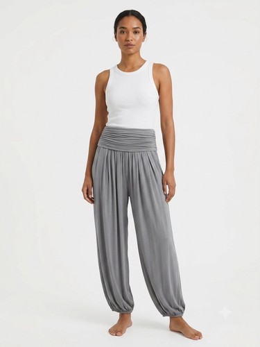 Damen harem hose grau lang - harem,