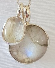 Charlotte Ehinger Schwarz Anhänger Wave Cup d 24 mm Labradorit *NEU*