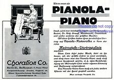 Klavier Pianola Reklame 1911 Choralion Berlin selbstspielendes Musikrolle Piano