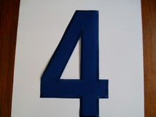 Zahl 4 Bügelbild blau Stoff