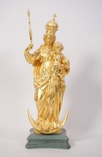 Lepi Gröden St. Ulrich Patrona Bavariae Sichelmadonna 24K Blattgoldauflage Holz