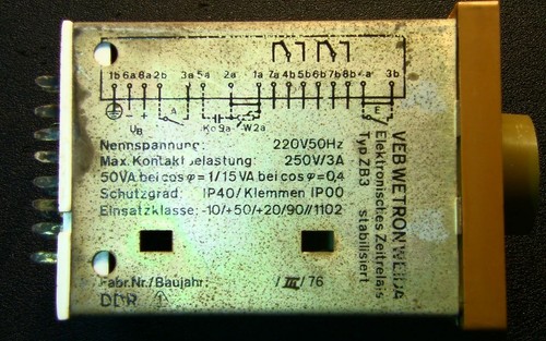 Zeitrelais 220v veb wetron zb3 - zeitrelais,