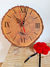 Wanduhr Baumscheibe Eiche