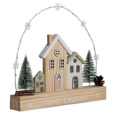 Weihnachtsstadt auf holzsockel - weihnachtsstadt,
