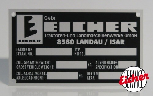 Blanco-Typenschild