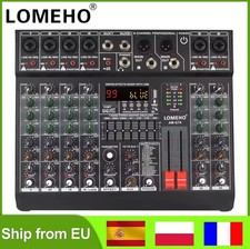 Mischpult LOMEHO AM-GT6 6-Kanal Mixer mit 99 DSP-Effekten, USB/Bluetooth, 48 V