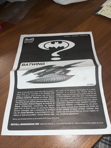 Anleitungsblatt batman forever - anleitungsblatt,
