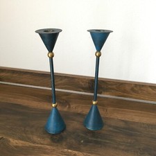 Kerzenständer Memphis Style, Vintage, Metall, 80er-Jahre, 2 Stück