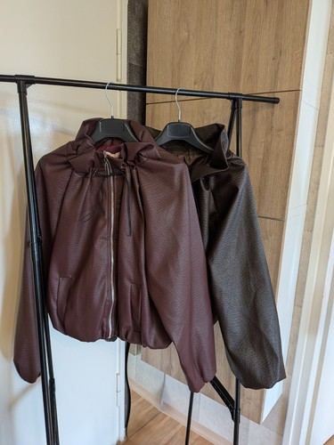Damen kunstleder bomberjacke - kunstleder,
