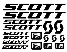SCOTT Premium Aufkleber Set Schwarz – MTB Fahrrad Sticker Decals Schriftzug