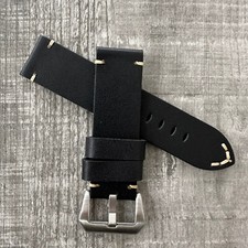 22mm matt schwarzes - 22mm, leder