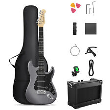 Donner DST-80 E Gitarre Solidbody Holzmaserung mit Verstärker Gigbag Gurt Kabel