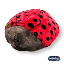 Nici Marienkäfer Plüsch Kissen Rund Rot Schwarz - Stofftier Kuscheltier ⌀ 30 cm