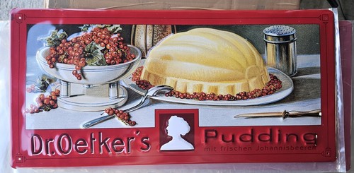 Blechschild oetker pudding - blechschild,