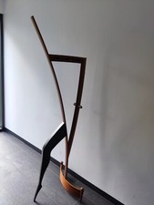 Garderobe - Designerstück, Kirschholz mit schwarzen Applikationen, freistehend