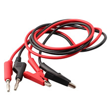 2 STCK. 4 mm stapelbar Bananenstecker auf Krokodil Alligatorclip Testleitungen 1M Kabel