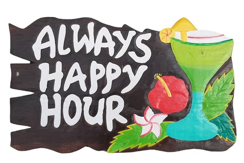 Schild 5cm always happy - 39,5cm,