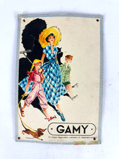 Vintage Reklame Aufsteller Gamy Kleidung Retro Schild Werbung Alt Karton Pappe