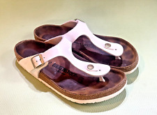 Birkenstock GIZEH Damen Sandalen Zehentrenner Birko-Flor,Gr.39.Weiß-Glanz.Top.