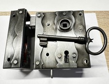 Kastenschloss Aufschraubschloss Schmiedeeisen mit Schlüssel 