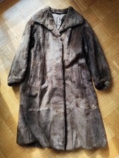 Nutria Pelzmantel Grau, Samtweich, Leicht, Gr. 34/36 Damen  Vintage 50er Jahre