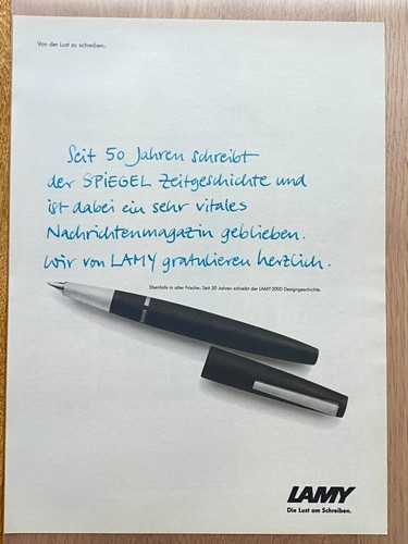 1997 werbeanzeige lamy 2000 - 1997,