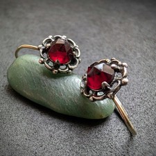 Vintage Tracht Ohrringe Granat