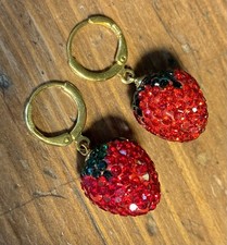 Ohrringe Erdbeeren Glitzer