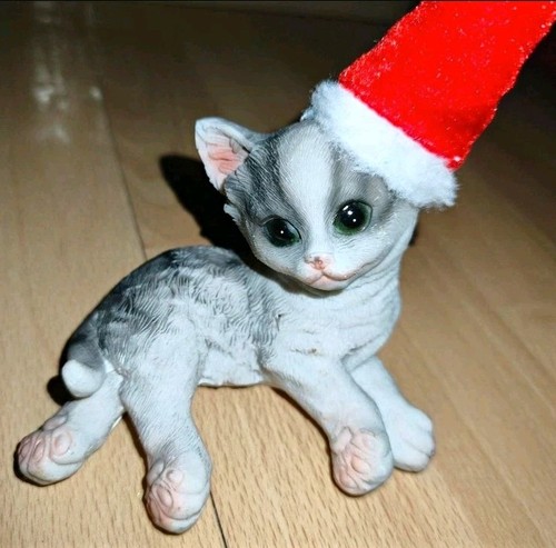 Deko katzenfigur mit - mit, roter