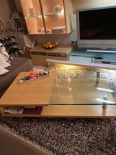 Couchtisch Holtkamp schwere Ausführung Erle/Glas 130cm lang